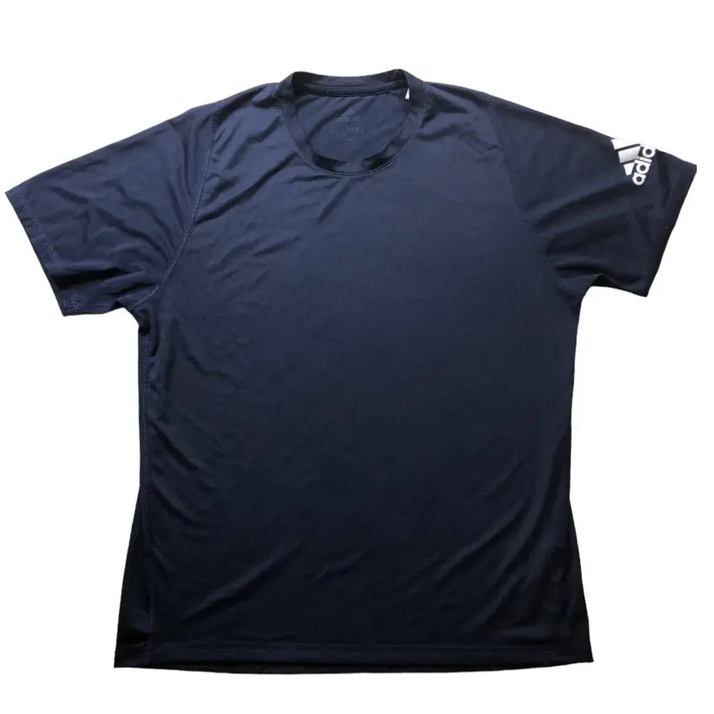 Adidas Freelift Navy Tshirt Three Stripe Logo on Sleeve Size Large